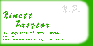 ninett pasztor business card